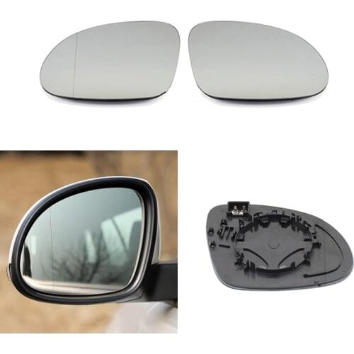 Replacement White Left Right Heated Wing Rear Mirror Glass for 2017 2018 VW Tiguan Sharan Skoda Yeti 5N0 857 521 5N0 857 522