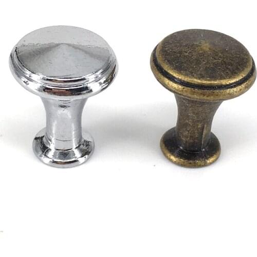 0.78"(20x25mm) Bronze Silver Finish Drawer Tall Feet Knob Pulls Jewelry Box Cabinet Dresser, Cupboard Door Single Hole Knob