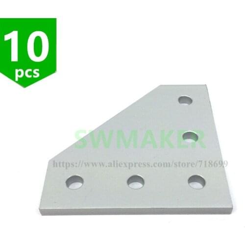 SWMAKER 10pcs 90 Degree Joining Plate connector plate for V Slot Aluminium Linear Extrusion RepRap 3D Printer CNC machine parts