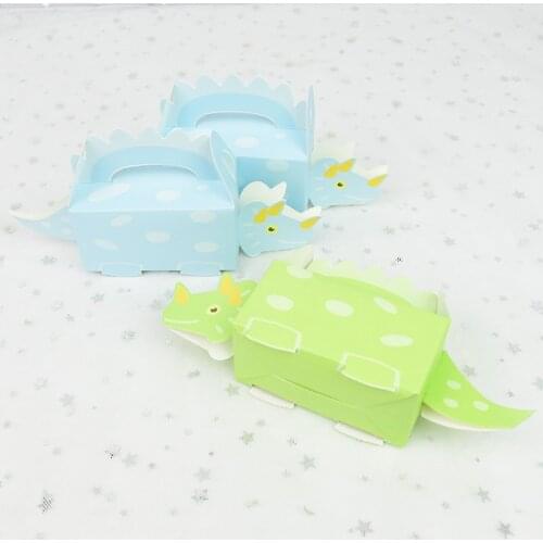 10pcs Dinosaur Party Decorations Paper Boxes Cookie Candy Box Treat Gift Packaging Box for Baby Shower Birthday Wedding Supplies