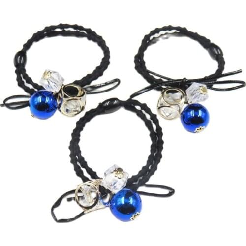 10PCS/LOT Creative Blue Balls Novelty Elastic Hair Bands For Girls Bohemian Scrunchy Fashion Kids Hair Accessories For Women