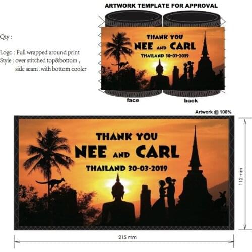 160pcs/lot Custom Logo printed Neoprene Can Coolers Cover wedding Stubby Holders Waterproof Stubby Beer