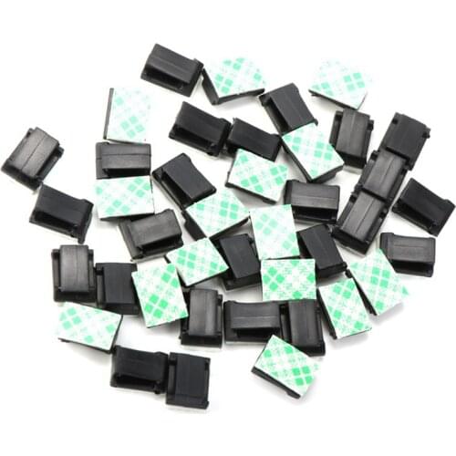 2020 New 30Pcs Car Wire Clip Black Cable Tie Rectangle Holder Mount Clamp Self-adhesive