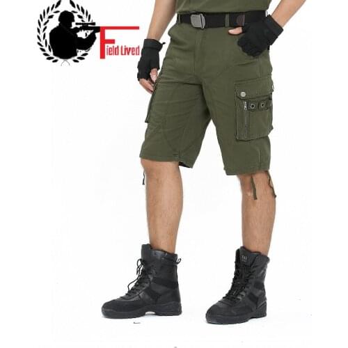 2020 Long Cargo Shorts Men Brand Mens Military Capris Summer Big Plus Size Army Knee Length Trousers Casual Male Tactical style