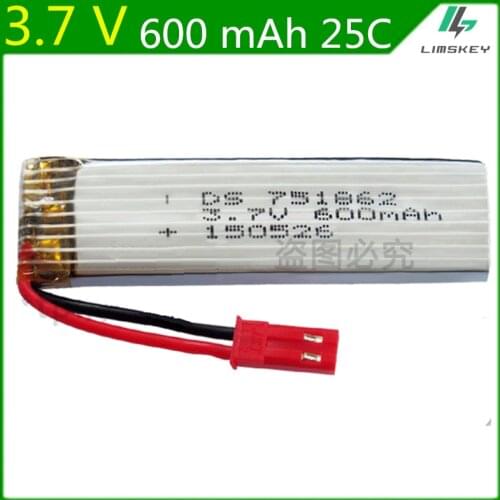 3.7V 600mAh Lipo Battery For Syma S032G WLtoys V959 V929 Udi U818A quadrocopter 3.7 V 600 mAh Li-poLipo battery 751862