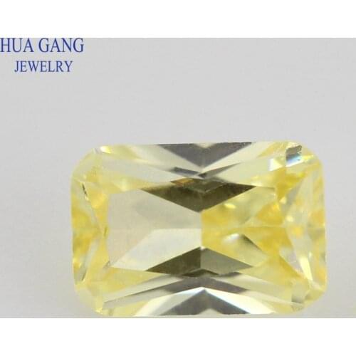 5A Lemon Octangle Shape Cut CZ Stone Synthetic Gems Cubic Zirconia For Jewelry Size 3x4~13x18mm Free Shipping