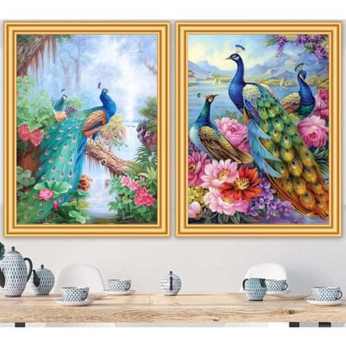 5D DIY Diamond Painting Animal Peacock Cross Stitch Kit Full Square Round Drill Embroidery Mosaic Picture of Rhinestones Decor