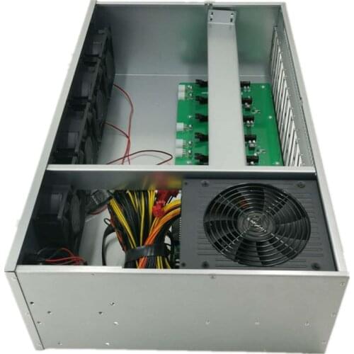 8 gpu mining case mining rig complete ethereum mining machine server case Bitcoins ETH/BIT mining rack with 4 Cooling fans