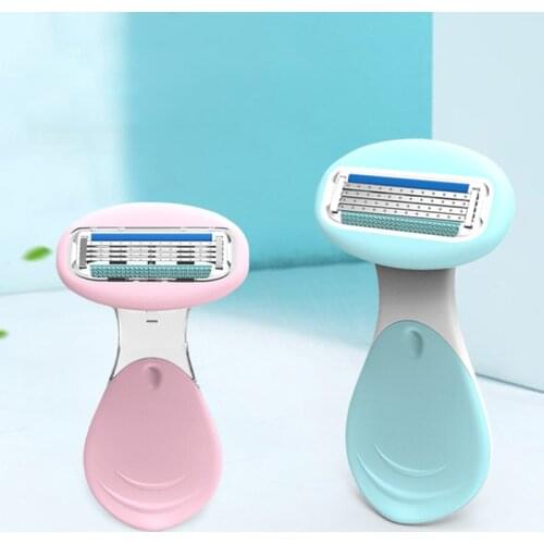 Berjaya Razor for Women Girls Thin 4-Layer Shaving Blade with Lubricating Soap Safty Razor Blades Whole Body Hair Removal