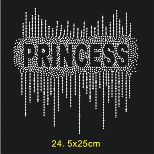Big Princess strass applique hot fix motif iron on crystal transfers design hot fix rhinestone designs iron on transfer patches