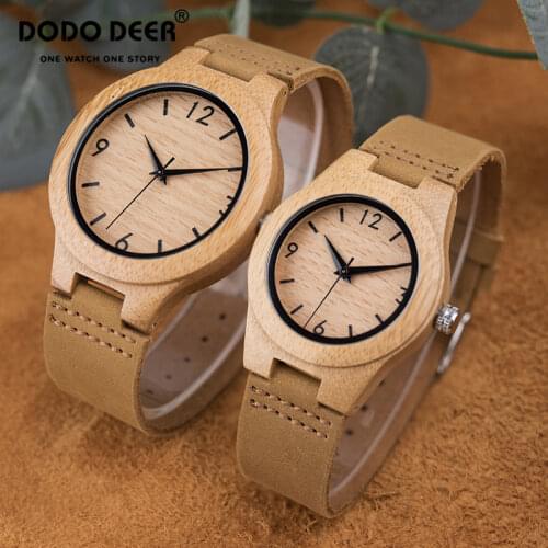 DODO DEER Simple Wooden Watch for Men Women Quartz Eco-friendly Natural Handmade Customized Couple Fashion Lover Drop Ship