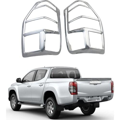 For Mitsubishi Triton L200 2019 2020 2021 Exterior ABS Chrome Rear Tail Light Taillight Lamp Cover Car Styling Accessories