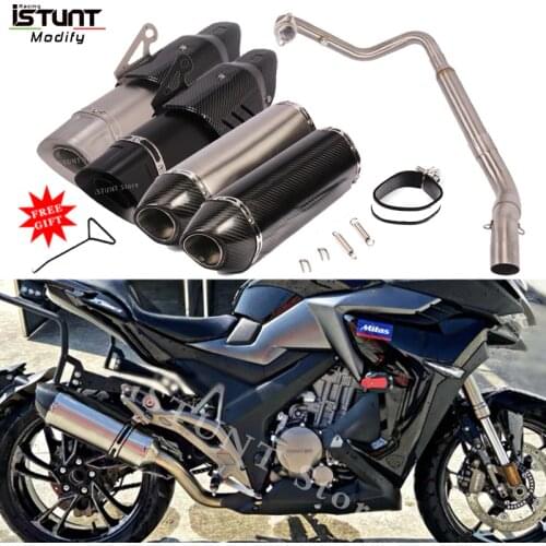 For ZONTES ZT310R ZT310T ZT310 ZT310X Motorcycle Full Exhaust System Modified Front Link Pipe Middle Link Tube Escape Muffler