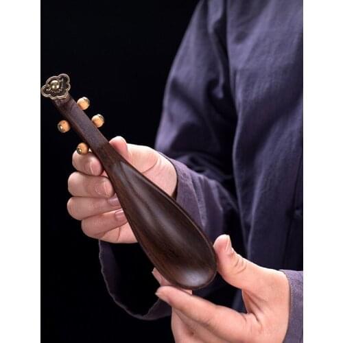 Ebony Pipa Tea Spoon Household Rosewood Take Teaspoon Solid Wood Retro Tea Shovel Tea Ceremony Accessories Gift Box