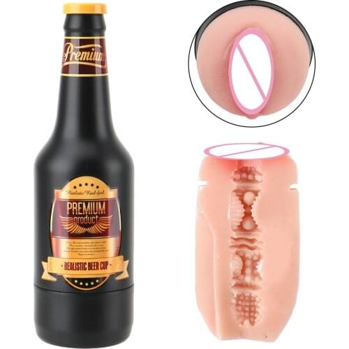 Portable Beer Bottle Erotic Adult Toy Soft Ora Pussy Real Vagina SexToys Sex Toys for Men Gift Manual Male Masturbator