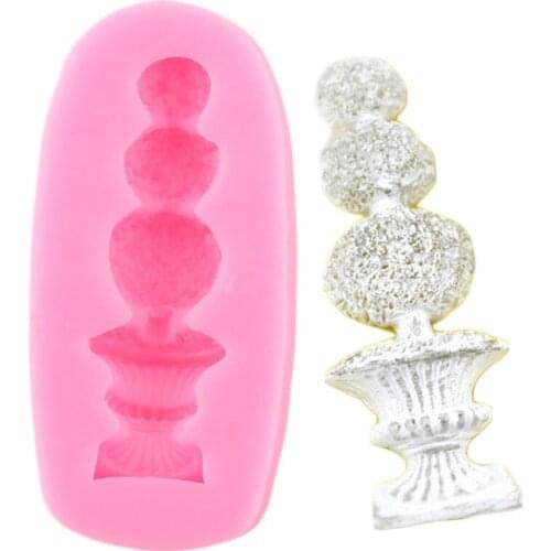 Fountain Column Fondant Mold Cake Border Cake Decorating Tools Cupcake Topper Silicone Mould DIY Candy Resin Clay Chocolate Mold