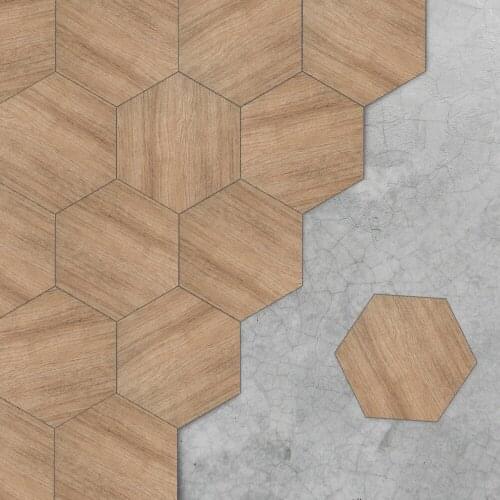 Funlife® Beech Texture Hexagon Tile Sticker Peel & Stick Self-Adhesive Kitchen Backsplash Wall sticker kitchen Easy to Clean DIY