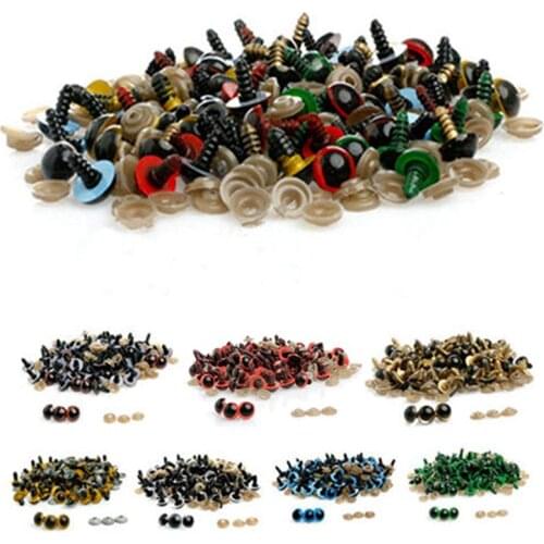 100 Pcs 8-20mm Plastic Safety Eyes for Teddy Bear Doll Animal Puppet Craft DIY