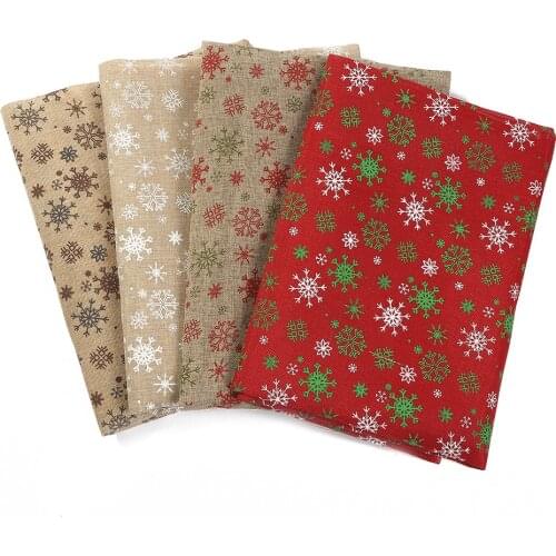 Faux Jute Fabric Raw Xmas Linen Fabric For Sewing Storage Bag Christmas Decoration Background Cloth TJ0520