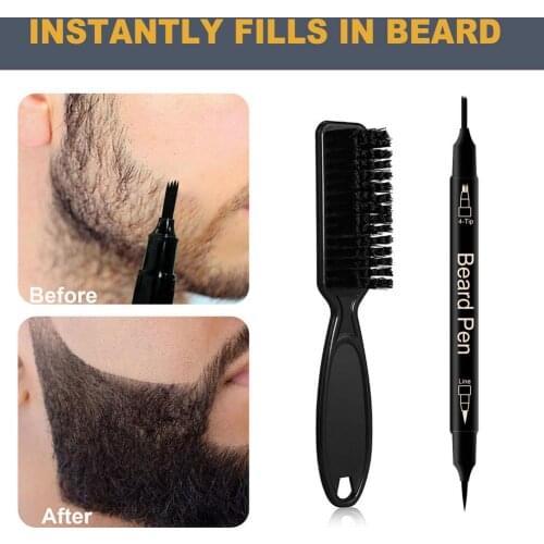 Beard Pencil Filler & Finish Beard Men Brush Beard Care Tool Kit Waterproof & Sweatproof Easy to Carry Easy to Carry
