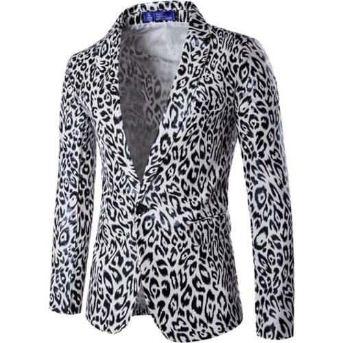 Spring and autumn Europe and the United States new fashion personality single deduction Leopard print performance jacket TB7098