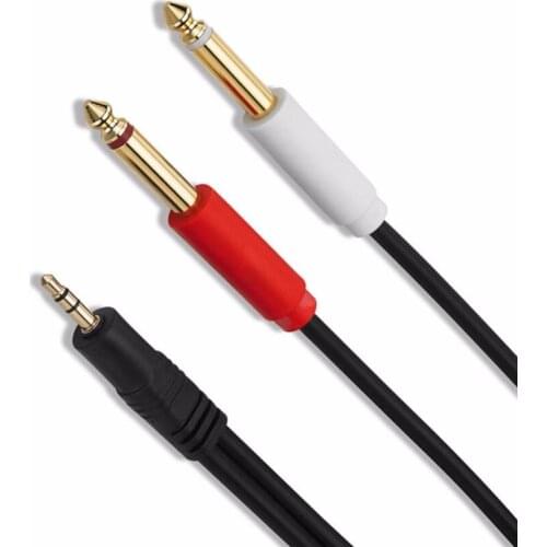 LBSC 3.5 mm TRS to Dual 1/4 inch TS Stereo Breakout Cable