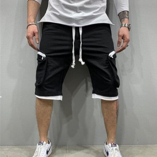 Men Knee-length Cotton Shorts Mens Loose Short Trousers Fitness Bodybuilding Joggers Durable Summer Shorts Pants Sportswear