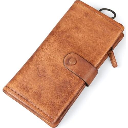Ruil Top Quality Fashion Crazy Horse Genuine Leather Men Purse Wallet Coin Pocket Draw Card Purse Card Holder Free Shipping
