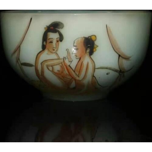 Very rare Qing Dynasty (QianLong1711-1799)Colored glaze painted body art Liuli bowl,with mark,Decoration,#03,Free shipping