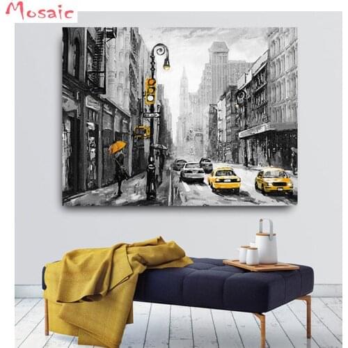 Full square Diamond Embroidery New York City Landscape Diamond Painting 3d Cross Stitch Mosaic diamond puzzle Europe decor