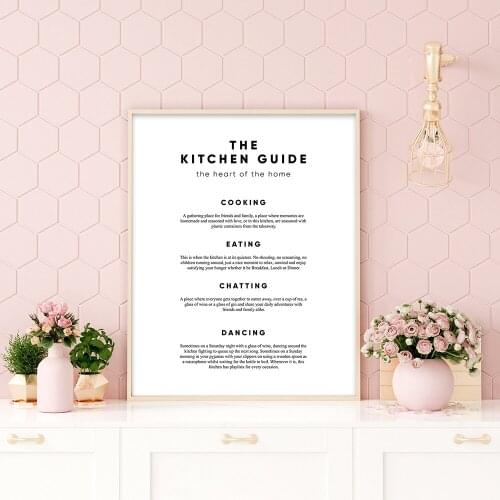 Kitchen Conversion Guide Poster Prints Kitchen Wall Art Decor , Kitchen Rules Signs Art Canvas Painting Picture Wall Decorations