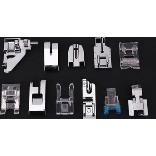 11pcs/set Cloth Leather Splice Presser Foot Durable Accessories Metal Multifunction Foot for Household Sewing Machines