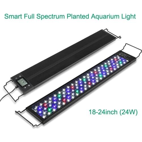 18-24inch Full Spectrum Super Brighter Auto ON OFF DIY Programmable Fish Plant Aquarium Light With Timer