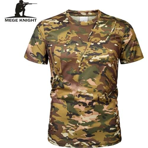 MEGE Brand Clothing Military Tactical Mens Shirt Camouflage Army Fast Dry Breathable Short Sleeve Male Casual Shirt