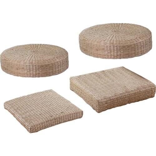 Tatami pillow Tatami Straw Braid Rushwork Zafu Yoya Cushion Hand Knitting Yoga Meditation Pillow Seating Blanket Tatami Cushion