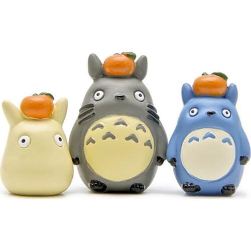 3pcs/Set Studio Ghibli My Neighbor Totoro DIY Resin Figure Statue