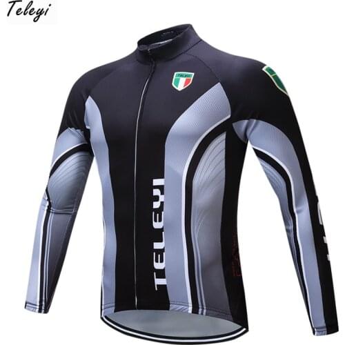 Teleyi 2018 pro Team Cycling Clothing Racing Sport Long Sleeve Cycling Jersey Men mtb Road Bike Jersey Autumn Bicycle Clothes