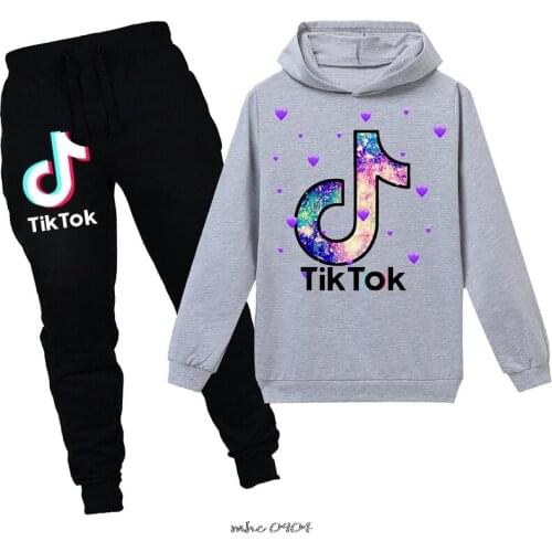 Tik Tok Baby Boy Girl Clothes Sets Spring Autumn Baby Girl Pullover Hoodie Tops + Pants Outfits Casual Children Tracksuit