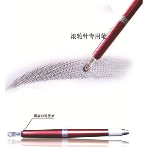 Three heads universal Manual 50 pcs eyebrow pen Light luxury Wheel tattoo eyebrow needle dedicated pen free gift 10 wheel needle
