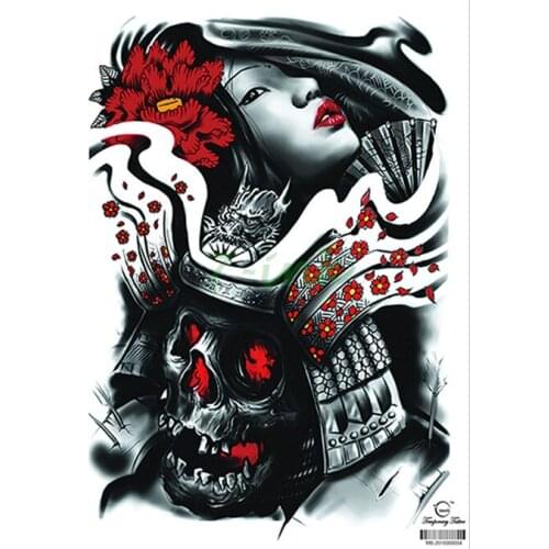 Waterproof Temporary Tattoo Sticker sexy woman skull large whole back tatto Water Transfer Fake Flash tattoos for women man