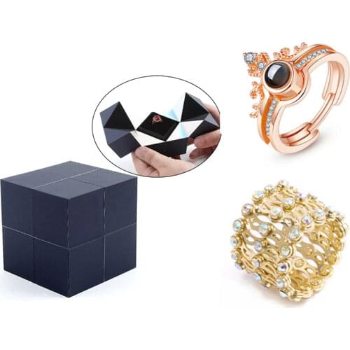 Magic Cube Jewelry Packaging Box Personalisation Propose Marriage Ring Box