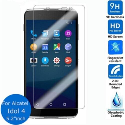 For Alcatel One Touch Idol 4 Tempered Glass Original 9H Protective Film Explosion-proof Screen Protector For OT 6055 6055D