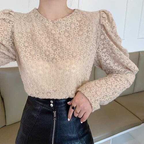 Black Lace Plus Large Size Spring Autumn Feminina WomenS Vintage Long Sleeve Top Blouse Fashion Clothes 2020 Oversize A6459