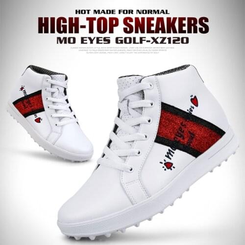 Golf Shoes Womens High-top Inner Height-increasing Shoes Waterproof Soft Microfiber Outdoor Leisure Sports Shoes