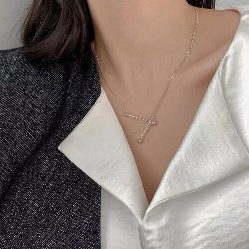 Simple Smooth Bead 925 Sterling Silver Clavicle Chain Necklace For Women Designer Delicate Aesthetic Jewelry Gift