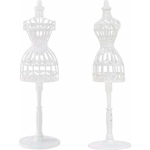 1 Pcs Mini White Plastic Doll Stands Model Dress Clothes Display Holder Mannequin Accessories for Barbie Doll Dollhouse Toy