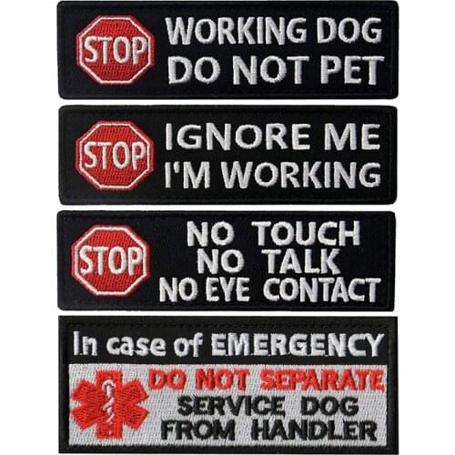 1 Pc 3D Embroidery Service Dog Badges Pet Problem Dog Harness Work Dog Cloth Sticker Do Not Separate Patch Vest Applique