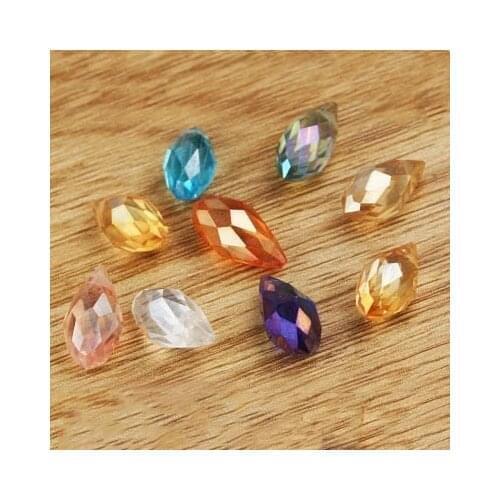 10 pcs DIY bracelet jewelry material earrings earrings black red transparent glass horizontal hole water droplets crystal beads