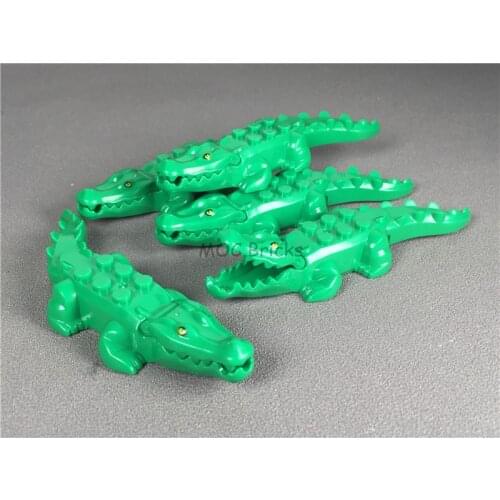 10pcs/lot MOC Bricks Animal Cruel Green Crocodile Educational DIY Building Blocks Bricks Action Figure Toys for children Gifts