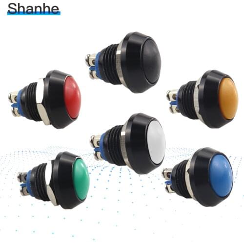 12mm Waterproof Momentary Round Stainless Steel Metal Push Button Switch Car Start Horn Speaker Bell Automatic Reset 1NO